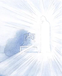 Pamiętam, jak Chrystus przyszedł do mnie jako młody dorosły: Jak płomienna była Jego chwała; jak ciemną widziałem własną duszę, 2000 (w/c na papierze)