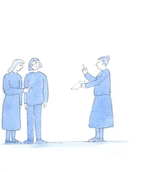 Jeśli mówimy o naukach Kościoła, o wierze i moralności, możemy spotkać się z gniewem lub obojętnością, 2005 (akwarela na papierze)