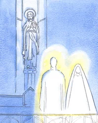 Spodobało się Jezusowi przyprowadzić Swoją Matkę Marię, aby była z Nim w Kaplicy Matki Bożej i pokazać mi, w co wierzę, 2002 (w/c na papierze)