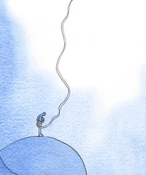 To tak, jak gdybyśmy wstawiali się za kimś w potrzebie, Chrystus spuszcza linę z Nieba, by wznieść chętną duszę, 2003 (w/c na papierze)
