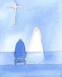Nasza Ukochana Pani przyszła do mnie w moim pokoju hotelowym, 2004 (akwarela na papierze)