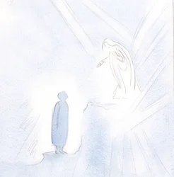 Matka Boża jest daleko ponad nami w łasce i świętości, ale nie możemy się bać zbliżyć do Niej., 2001 (w/c na papierze)