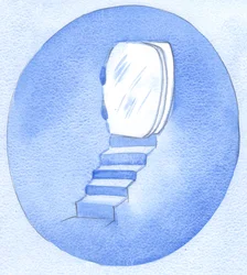 Matka Boża jest „Bramą Niebios”, jak przezroczysta masa perłowa. Jej idealna czystość serca i ciała zachwyca jej twórcę, 2002 (w/c na papierze)