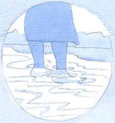Ktoś, kto wynurzył się z oceanu grzeszności, potrzebuje odwagi, by zbudować na suchym lądzie „dom” świętości, 2002 (w/c na papierze)