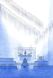 Niebiańscy przyjaciele, których życie uznajemy w wyznaniu wiary, gromadzą się wokół nas. Jesteśmy jedną rodziną, 2002 (w/c na papierze)