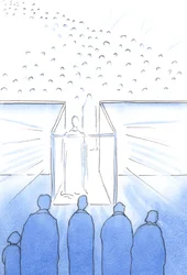 Tabernakulum jest jak korytarz do Nieba, gdzie możemy spotkać Chrystusa i Jego świętych oraz przygotować się do Nieba pod koniec życia, 2002 (w/c na papierze)