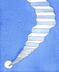 Jest tylko jedna Droga przez ciemną otchłań, która oddziela Ziemię od Nieba, 2004 (w/c na papierze)