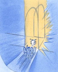 My, którzy stoimy przed ołtarzem, zostaliśmy tu zebrani przez samego Boga. Żyjemy w Jego chwalebnej przyjaźni, Chrystus pośród nas, 2002 (w/c na papierze)