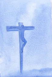 Jaki przykład pokory dał nam Chrystus na Kalwarii, gdzie nasz Bóg okazał tylko cierpliwość, miłość i przebaczenie, 2001 (w/c na papierze)