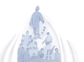 Kiedy dusza ofiarowuje wszystko, w hołdzie Ojcu, wszystko w tym życiu jest wciągane w górę przez Boga do Siebie., 2001 (w/c na papierze)