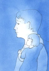 Kiedy ktoś odpoczywa jak dziecko, w objęciach Ojca, w modlitwie, ta osoba nie może wiele „widzieć” właśnie z powodu bliskości tego związku, 2002 (w/c na papierze)