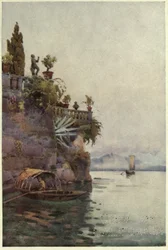 W cieniu tarasu, Lago di Como, ilustracja z „Włoskich jezior” Richarda Bagot