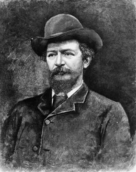 Algernon Charles Swinburne, ryty z fotografii (grafika) (fot. bw)