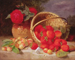 Martwa natura z koszykiem truskawek i wiśni, 1898
