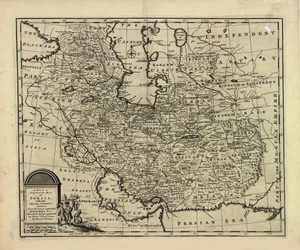 Nowa i dokładna mapa Persji z imperium Safawidów i Mogołów