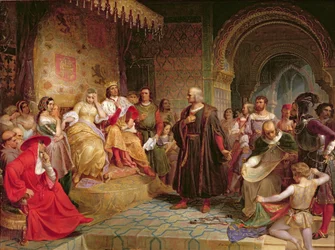 Kolumb przed królową, 1843