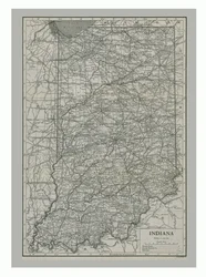 Mapa stanu Indiana, USA, ok. 1900