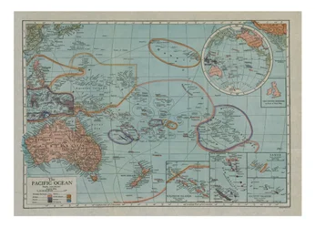 Mapa Oceanu Spokojnego, c1910.