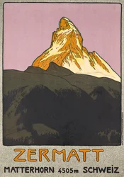 Plakat reklamujący Zermatt, Szwajcaria