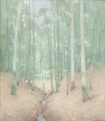 Wnętrze drewniane, ok. 1910 r