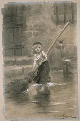 Cosette. Ilustracja z Les Misérables autorstwa Victora Hugo, 1862