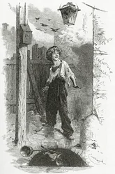 Gavroche, XIX w. (grawerunek bw)