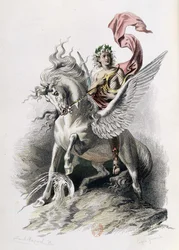 Sztuka poetycka w dziełach sztuki Nicolasa Boileau. Ilustracja E. Bayard. Paryż 1873, Laplace Sanchez i Cie editeurs (grafika)