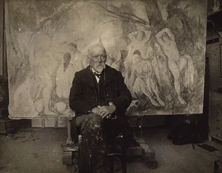 Paul Cézanne w swojej pracowni w Les Lauves, 1904.