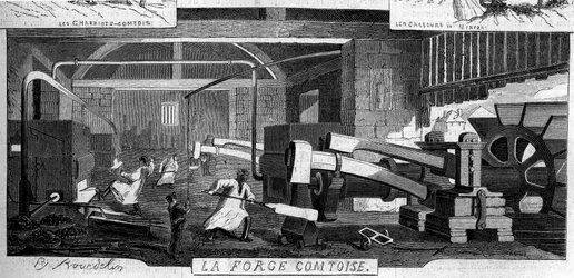 Forges de la Franche Comte: wewnętrzny widok fabryki Rans, Jura (39)