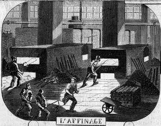 Forges de la Franche Comte: rafinacja za pomocą pieców do puddlerów. Fabryka Fraisans, Jura (39)