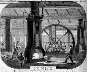 Kuźnie Franche Comte: tłuczek. Fabryka Fraisans, Jura (39)