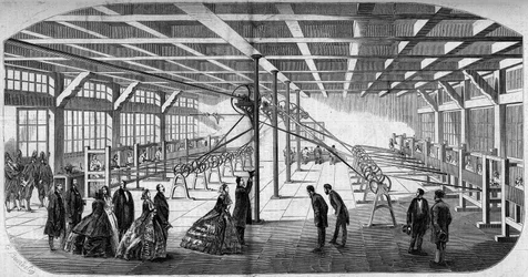 Widok wewnętrzny cięcia diamentów panów Gaensly i Bernarda w pobliżu zapory Maine w 1859 roku, podczas wizyty Napoleona III (1808-1873) i Impress Eugenie (Eugenie de Montijo