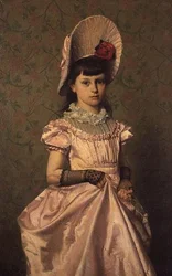 Portret dziewczyny w kolorze różowym
