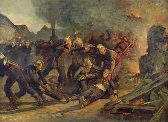 Śmierć ppłk Froidevaux (1850-87) z paryskiej straży pożarnej, 1887