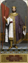 Król Francji Filip II 1165-1223, lata 40. XIX wieku.