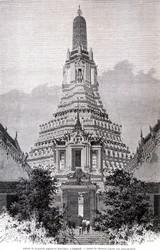 Portal Wielkiej Pagody Wat-Chan, Bangkok. Rysunek Théronda.