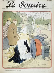Wypadek samochodowy: „Kolejna kobieta, która się myli.” Ilustracja autorstwa Emmanuela Barceta (1870-1940) - w „Le Smile” z 19.01.2001