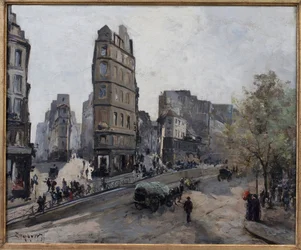Rue de la Lune, Beauregard i de Clery, widok na Boulevard Saint Denis w Paryżu