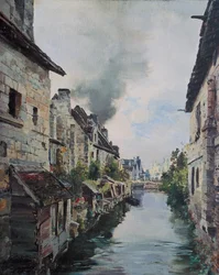 Kanał Beaulieu, widok na most na drodze z Loches do Beaulieu. 1891 (olej na płótnie)