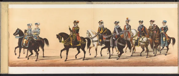 Procesja w Haarlemie, 1872 (tablica 6) Procesja w Haarlemie 1 kwietnia 1872 r. (tytuł serii na obiekcie)