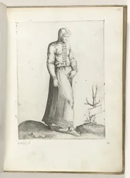 Een vrouw uit Spanje, gekleed volgens de mode van ca. 1550 Postawy różnych narodów naszych czasów (tytuł serii)