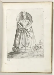 Flandria (tytuł na obiekcie) Een vrouw uit Vlaanderen, gekleed volgens de mode van ca. 1550 Postawy różnych narodów naszych czasów (tytuł serii)
