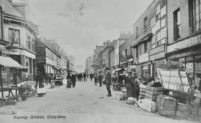 Britannia, Surrey Street, Croydon: targ uliczny, 1890