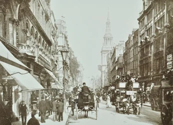Cheapside, patrząc na wschód, City of London, 1890