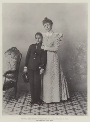 Krystyna, królowa-regentka Hiszpanii, i jej syn, Alfons XIII, król Hiszpanii