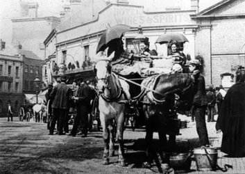 Dorożki konne, Oxford Street, Kidderminster, 1910 r.