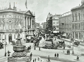 London Pavilion, Piccadilly Circus, Westminster LB: patrząc na wschód, 1896