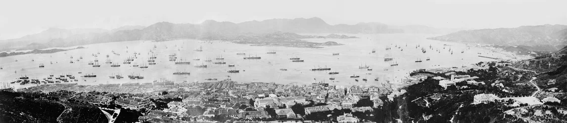 Panorama portu w Hongkongu, ok. 1878 r.