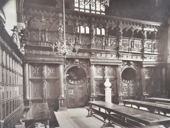 Widok wnętrza sali środkowej świątyni, Londyn, 1885 r.
