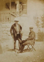 Wicehrabia Gough i generał Sir W. Codrington w kwaterze głównej Sewastopolu (zdjęcie w sepii)